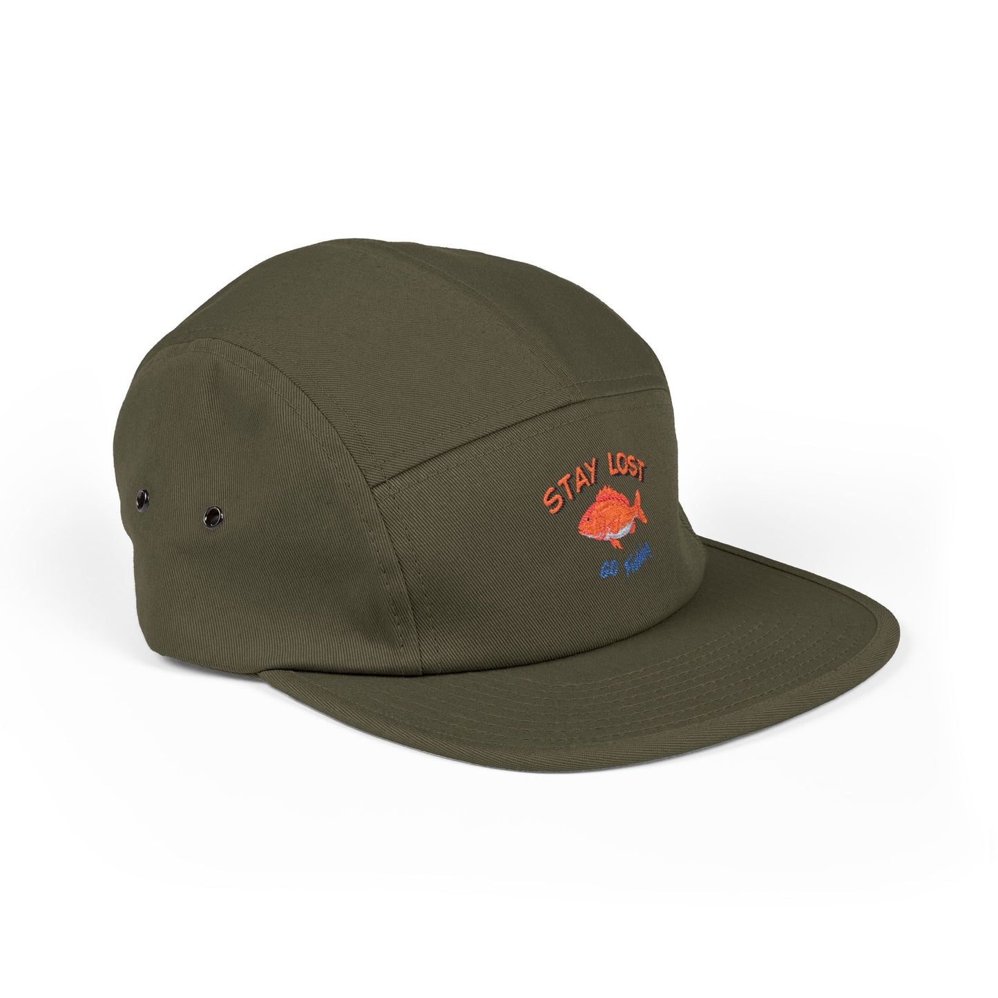Embroidered red fish 5 panel
