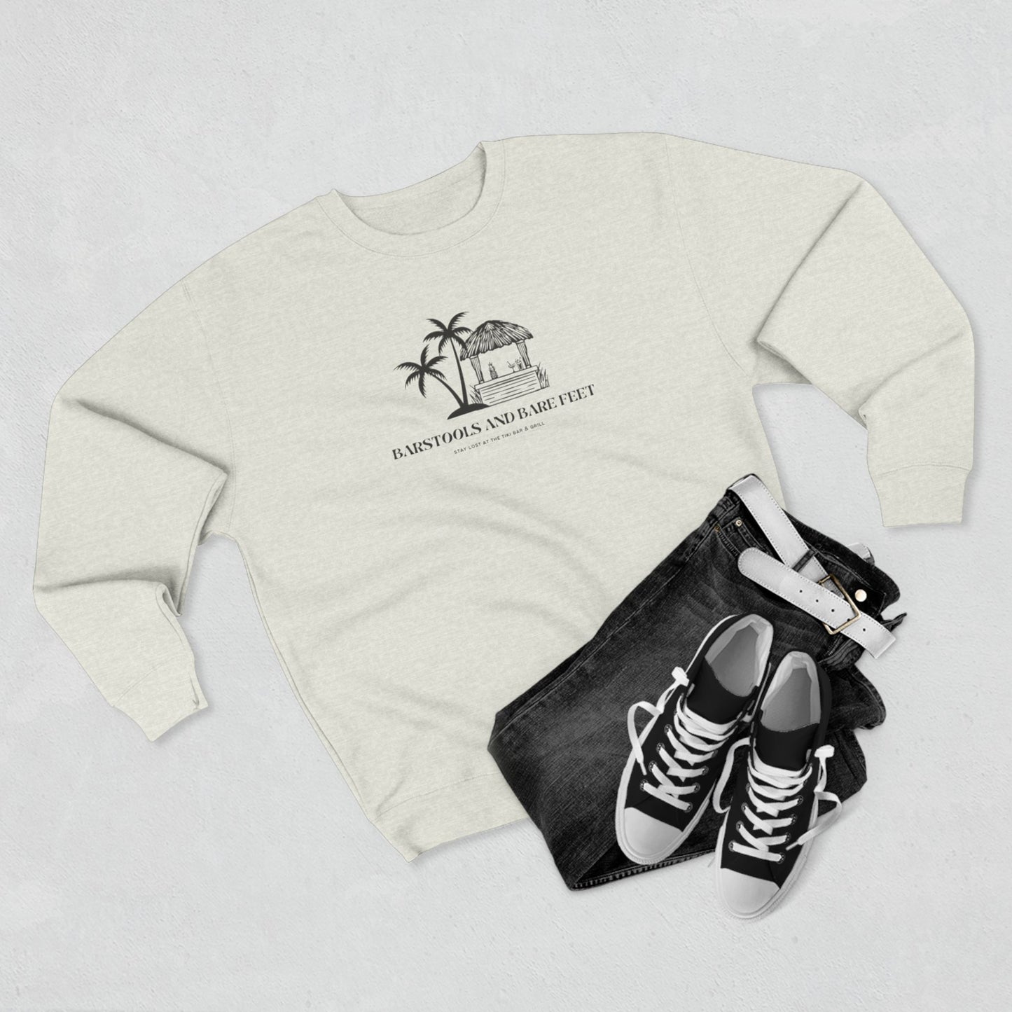 Barstools and bare feet Crewneck