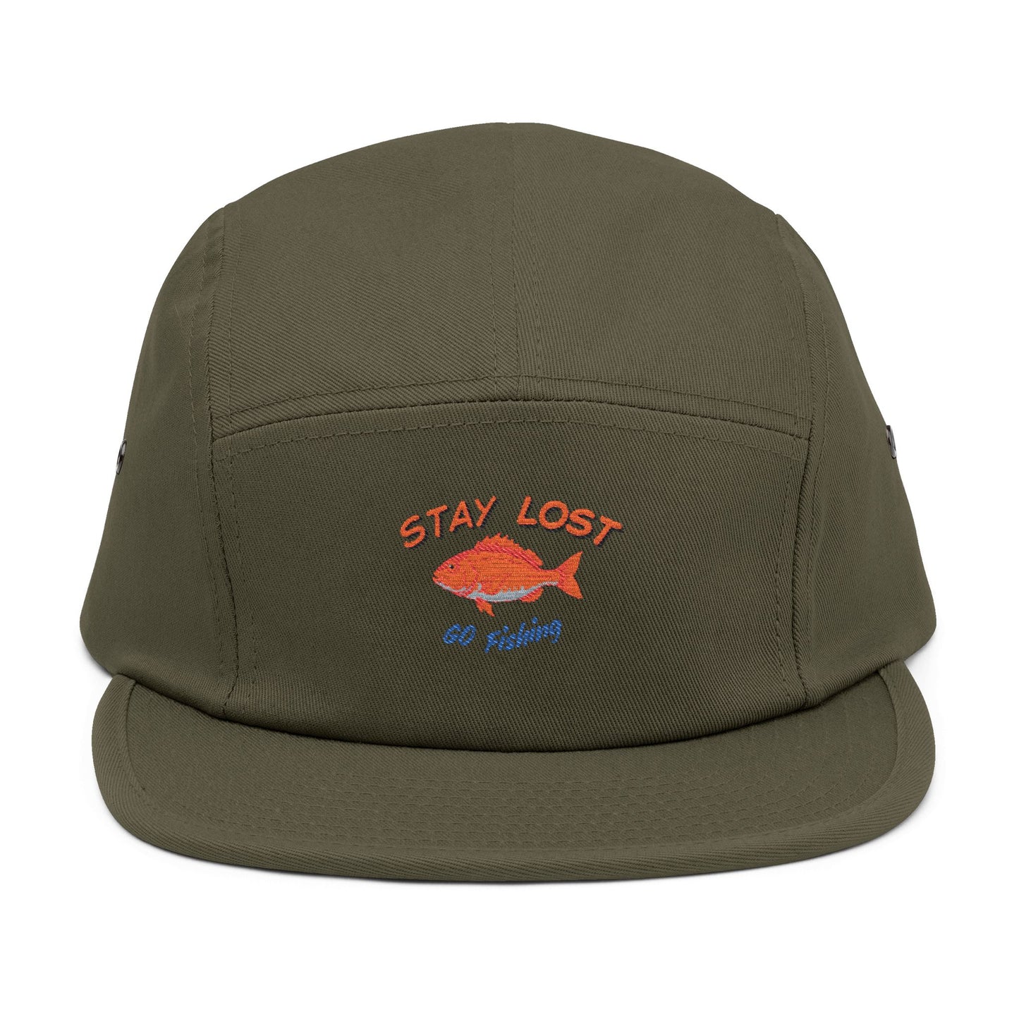 Embroidered red fish 5 panel