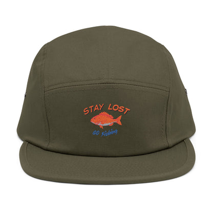 Embroidered red fish 5 panel